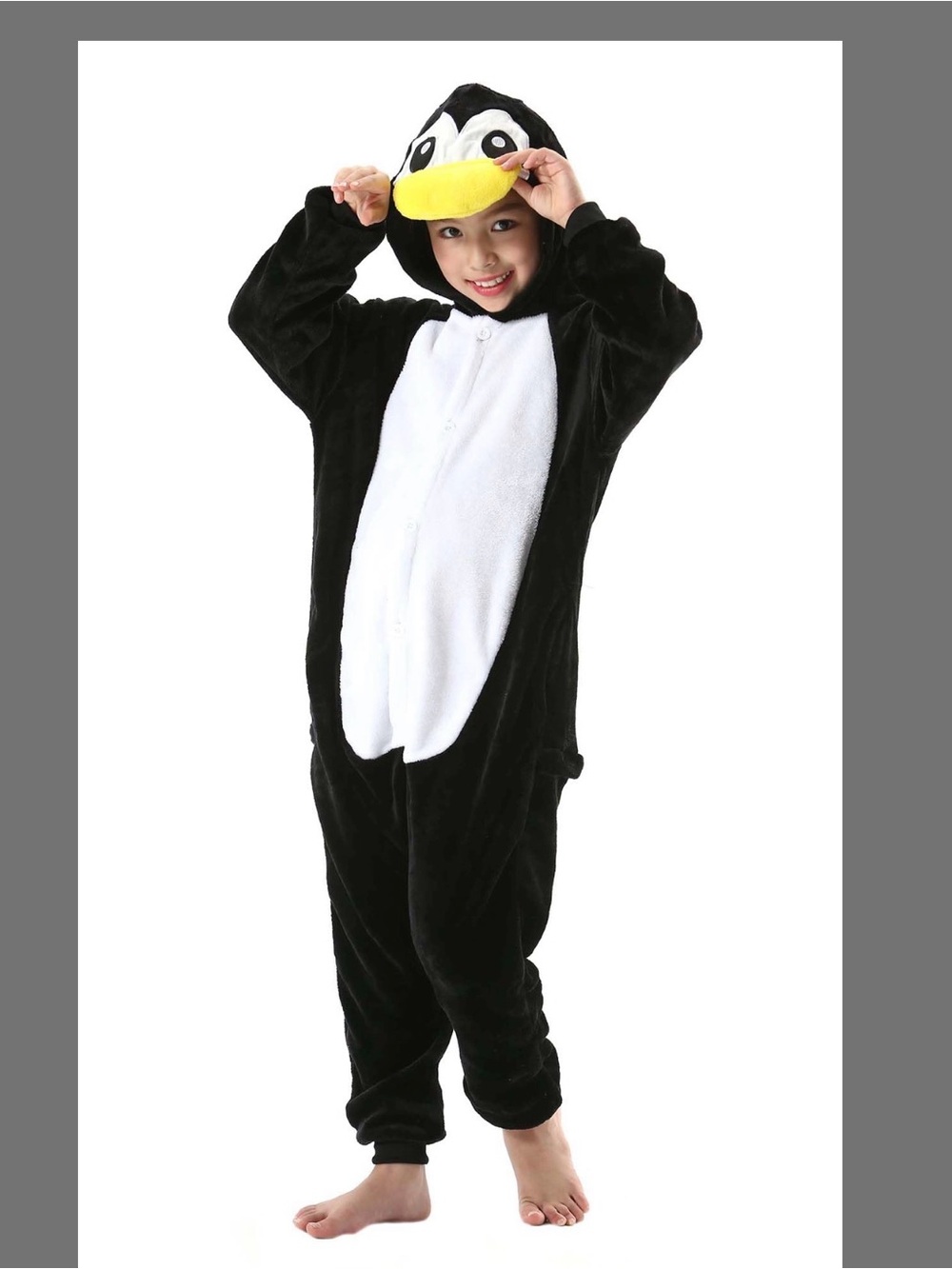 Kids Penguin  Onesie  chest is a verylight blueish Gray size 140 cm size 9-10